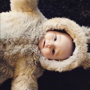 Restoration Hardware Luxe Faux Fur Baby Bunting
